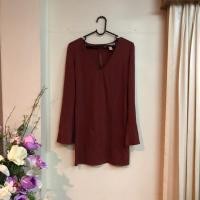ราคา ชุดเดรสสั้นแขนยาวงานแบรนด์ forever21 แท้ (6420460309)