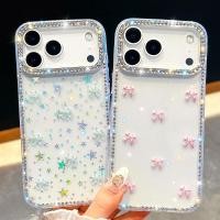 ราคา IMD Glitter Flash Diamond Aurora Bow iPhone17promax เคสโทรศัพท์เหมาะสําหรับ Apple 16PRO Side Diamond 15 (47760982181)