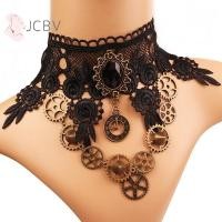 ราคา [JCBV] Vintage Lace Gothic Steampunk Collar Choker จี้ Nelace Charm เครื่องประดับ (45664524743)