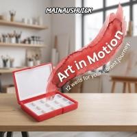 ราคา MAINAUSHUI6K 2PCS สีน้ํากล่อง, 12/24 กริดสีแดง/สีฟ้าสีกล่องเก็บ,แต่ละตาราง Division พลาสติกนูนพื้นผิวแบบพกพาสีกล่องอะคริลิคสี (49014287882)