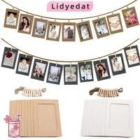 ราคา LIDYEDAT165 10 ชิ้น DIY กรอบรูปกระดาษคราฟท์,พร้อมคลิป Multi-function แขวนภาพผนัง, 2M เชือกตกแต่งบ้านหัตถกรรมกรอบรูปบ้าน (55715447917)