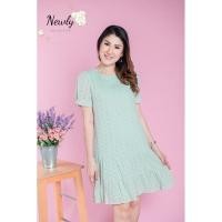 ราคา (ใส่โค้ด INCSL33 ลดเพิ่ม 50%) เดรส แขนตุ๊กตา ชายระบาย 2 ชั้น ผ้าปักฉลุ ลูกไม้ สี เขียวอ่อน มิ้น (7551738857)