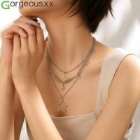 ราคา [Gorgeousxx] Y2K Punk Style Hollow Star Pendant Layered Chains Necklaces Womens Trend Jewelry (44663513779)