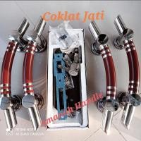 ราคา ยาว 45cm / FULLSET มือจับประตูบ้านสแตนเลส รุ่นโค้ง มือจับประตูสแตนเลส (52114957967)