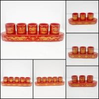 ราคา ชุดถ้วยน้ำชา สำหรับ ไหว้เจ้า งานกระเบื้องเซรามิค สีแดง 3 ใบ และ 5 ใบ พร้อมส่ง (9959362069)