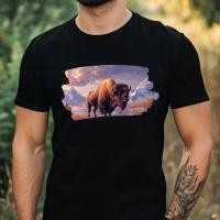 ราคา เสื้อยืดผ้าฝ้าย Mens Bison Motif ไซส์ Xs ถึง 3Xl-Fw6Er4T (53764907338)