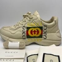 ราคา Gucci Rhyton Vintage Logo Leather Sneakerไซส์ 39-40 (สี Ivory) มือสอง (52112061469)