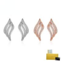 ราคา พร้อมใบรับรอง Gra- Angel Wings ต่างหูแฟชั่นเพชรสีขาว 18K ต่างหูโรสโกลด์ (47507393753)