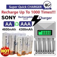 ราคา ถ่านชาร์จ aa SONY CycleEnergy 100% genuine, 4 pack center warranty, SONY AA 4600 mAh/AAA 4300 mAh Ni-MH ถ่านชาร์จ (29286134293)