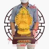 ราคา พระแม่กวนอิม กวนอิม พระโพธิสัตว์กวนอิม เจ้าแม่กวนอิม กวนอิมพันมือ กวนอิมปางพันมือ ท่านั่งประทับบนดอกบัว สีทรายทอง 26นิ้ว (22974755183)