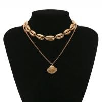 ราคา KR-279 โชคเกอร์เปลือกหอยทองแต่งสร้อยห้อยจี้เปลือกหอยเชลล์ (14530692916)