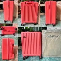 ราคา กระเป๋าเดินทางยี่ห้อ caggioni สีชมพูส้ม 22 นิ้ว มือ 2 มีถลอกบางจุด ไม่บุบ ใช้งานได้ มีกล่องให้ ภาพตามจริง ส่งไว (29700707748)