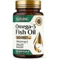 ราคา Built by Nature Omega-3 Fish Oil, 3600mg, EPA และ DHA สูง 120 Softgels, 2160mg Omega 3s ต่อเสิร์ฟ, Triple Strength Burpless, Heart & Brain Support (45265497131)
