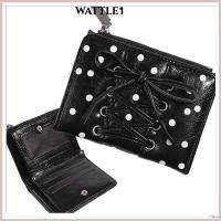 ราคา WATTLE Card Holder Wallet, Korean Style Zipper Bow Wallet, PU Leather Ultra Thin Multi Slot Short Clutch Wallet Travel (47864920508)