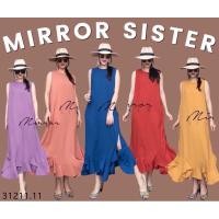 ราคา Code : 31121.11 เดรสยาวแขนกุดทรงปล่อย เดรสแต่งชายระบาย งานป้าย mirrorsister (3755794737)