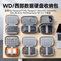 ราคา Hubing เหมาะสําหรับ WD Western Data กระเป๋าเก็บฮาร์ดไดรฟ์ 2.5 นิ้ว หนังสือเดินทางของฉัน/กล่องเก็บฮาร์ดไดรฟ์พิเศษ WD Elements SE/องค์ประกอบใหม่สีดํา P50 แบบพกพา (56614865777)