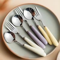 ราคา ช้อน ส้อม ด้ามเซรามิคสีพาสเทล (22539789117)