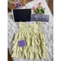 ราคา เสื้อแขนกุด สีเหลือง แต่งระบายชั้นๆ (13979237479)