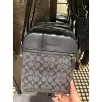 ราคา พร้อมส่ง แท้ % New Coach กระเป๋า ผู้ชาย รุ่น HOUSTON FLIGHT BAG IN SIGNATURE CANVAS QB/CHARCOAL/BLACK 4010 (2340052551)