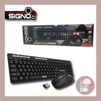 ราคา ชุดเมาส์+คีย์บอร์ดไร้สาย Signo Wireless Keyboard & Mouse KW-730+WM-103 มีประกัน ของแท้ (7134566992)