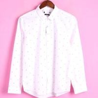 ราคา [Xu] Mi Series 134MCT030 Mens Spring Autumn Lapel Long Sleeve Casual White Shirt Shirt Top (46561082600)