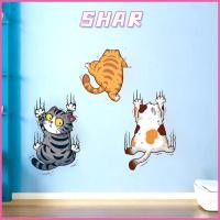 ราคา SHAR Cat สติ๊กเกอร์ติดผนัง, การ์ตูนน่ารักตกแต่งผนังภาพจิตรกรรมฝาผนัง, PVC Self-กาว Cupboard Decals (40231015573)