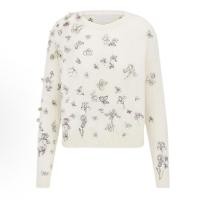 ราคา WYXO CD// 2026New Spring Collection Elegant Butterfly Flower Embroidered Round Neck Knit Sweater for Women (41131299834)