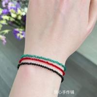 ราคา ❤ ธรรมชาติ 2 มม. พิเศษ-ดี สีแดงสีเขียวสีดํา กระดูกสันหลัง ผมคริสตัลสตรอเบอร์รี่โกเมนนําเข้า 14เค สร้อยข้อมือคริสตัลทองเรียบง่าย ❤❤26.7.9 (48313698353)