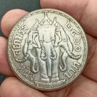 ราคา เหรียญสยามรัฐ วชิราวุธ 1 บาท ปี2460 เนื้อกะไหล่เงินเก่า (25422025783)