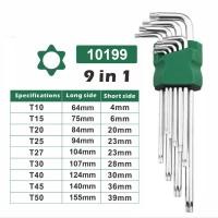 ราคา ชุดกุญแจ Star L 9 ชิ้น Ext Premium Combine L Key Hex Star Vanadium Chrome L-10199 (47706204268)