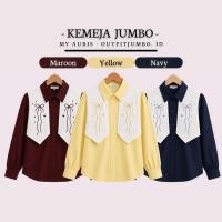 ราคา KEMEJA Hara เสื้อเชิ้ตผู้หญิง SML XL XXL 3XL 4XL 5L - เสื้อเชิ้ตผู้หญิงจัมโบ้ Ld 110 120 130 140 - Matt Linen Rami เย็บปักถักร้อย Coquette แขนยาว (55760486547)
