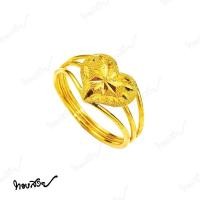ราคา แหวน 1/2 สลึง ลาย ปั๊มหัวใจเพชร [ทองสวย] (50163976289)