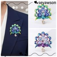 ราคา SEYAWSON นกยูง Rhinestone เข็มกลัด,สีนกยูงเครื่องประดับของขวัญนกยูงZirconเข็มกลัด,เสื้อผ้าประณีตตกแต่งประกายRhinestoneเข็มกลัดผู้หญิง (47963289102)