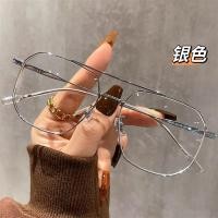 ราคา แฟชั่น Ultra-Light Pilot Double-Beam แว่นตาชาย Sven Plain Face กรอบใหญ่ใบหน้าเล็กสามารถติดตั้งกับ Prescription Anti-Blue0802470 (48065333206)