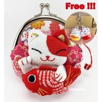 ราคา กระเป๋าผ้าญี่ปุ่น แมวกวักถือเครื่องราง ปลาใหญ่ แถมฟรี!!! กระพรวนแมวกวัก (2170176616)