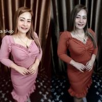 ราคา ชุดเดรสคนอ้วนสไตล์เกาหลี เสื้อผ้าคนอวบอ้วนน่ารัก เรียบหรูเท่ ชุดราตรีสาวอวบ ชุดราตรีคนอ้วน xxl xxxl (18341348564)