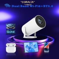ราคา CORALIA โปรเจคเตอร์อัจฉริยะ, WiFi Auto Correction โปรเจคเตอร์แบบพกพา, บลูทูธ 5.0 ขนาดกะทัดรัดสําหรับ Android Home Cinema Projector (51065327573)