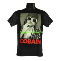 ราคา เสื้อวง Nirvana ลาย เนอวานา Kurt Cobain แว่นขาวชุดเสือดาว เสื้อวินเทจ Portrai สีดำ NIR1701 (2061407812)