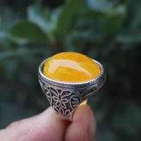 ราคา 925 ฝังมรกตน้ําแข็งมรกตแหวน Agate Live Domineering Chalcedony แหวนผู้ชาย 0APB (27531288614)