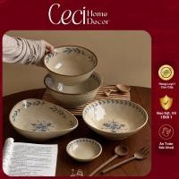 ราคา (ขายปลีก) จานเซรามิคสไตล์ญี่ปุ่น "Moc An" Ceci Home Decor (54761227244)