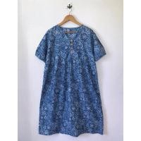 ราคา เดรสผ้าฝ้ายอินเดีย คอวี แขนพองสั้นกุ๊นปลายแขน (26374324627)