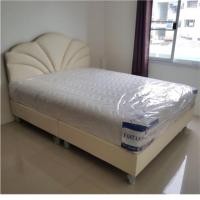 ราคา เตียงบล็อคพร้อมที่นอนสปริงเสริมยางพาราเทียม ผ้านุ่มหนา9นิ้ว (1237014339)