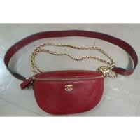 ราคา ส่งฟรีคาดอก Chanel สีแดงมือสองสภาพใหม่มาก (2641779548)