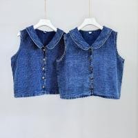 ราคา เสื้อผ้าฝ้าย เสื้อคอบัว เสื้อพื้นเมือง เสื้อคอบัวแขนกุด ผ้าฝ้าย 100% ผ้านุ่ม ทรงสวย สีม่อฮ่อม ทำสโตน (42360855034)