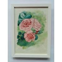 ราคา ภาพวาดสีน้ำดอกกุหลาบชมพู ขนาด A4 26x50 ซม. พร้อมกรอบ (24420012332)