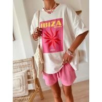 ราคา REOY_STUDIO เสื้อยืด Oversize แฟชั่นสไตล์เกาหลี ลูกพีช ibiza T-Shirtโอเวอร์ไซส์ สกรีนลายสวยงาม พิมพ (42871426525)