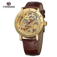 ราคา พร้อมสต็อก Fast Shipping FORSINING/Fussini Mens Casual แกะสลัก Hollow Mechanical Movement นาฬิกากลไกอัตโนมัติขายส่ง 26718A7/27 (43182751541)