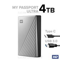 ราคา WD External Harddisk 4TB ฮาร์ดดิสก์แบบพกพา My Passport Ultra, Type-C,USB3 HDD 2.5" (WDBFTM0040BSL-WESN) สีเงิน ประกัน3ปี (5667267186)