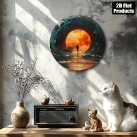 ราคา CIFbuy Retro Coastal Aluminium Wall Art Modern Sunset Waves ป้ายโลหะ Beach Theme Home Decor (57765792401)