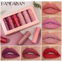 ราคา ชุดลิปสติกหกเหลี่ยม 6 สี Matte ลิปสติกติดทนนานกันน้ํา Non-Stick Cup ลิปสติกชุดกล่อง (45863813177)